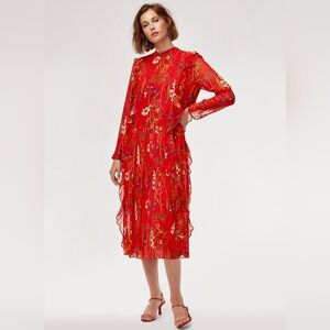 EUC Aritzia Little Moon Red Floral Dress Size XS